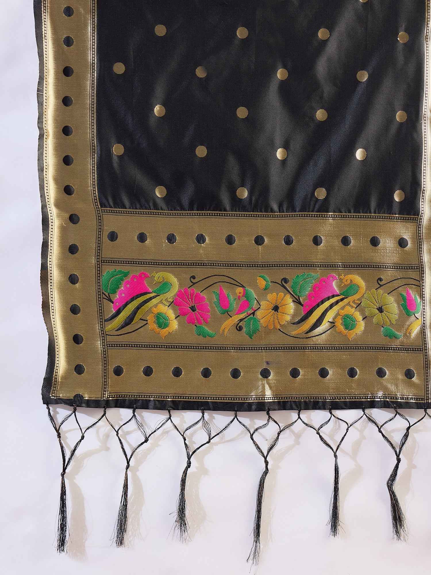 Aanira Black Cotton Silk Jacquard Kurta Pant With Banarasi Silk dupatta