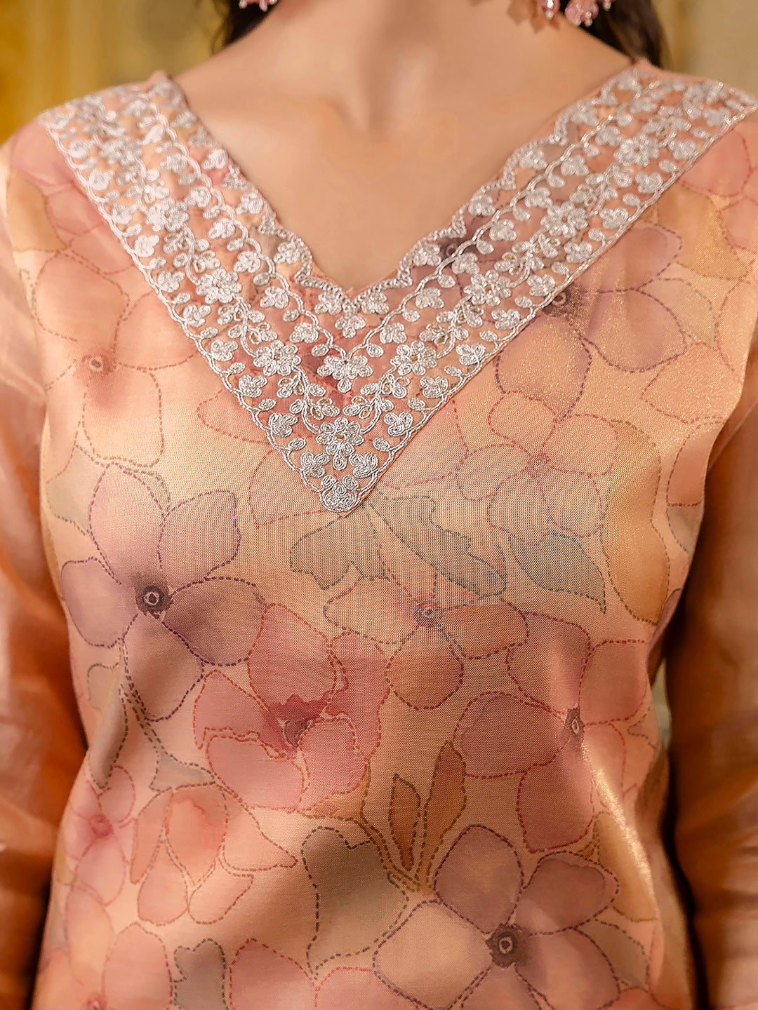 Women Embroidered Silk Blend Straight Kurta - FitVibe Fashion