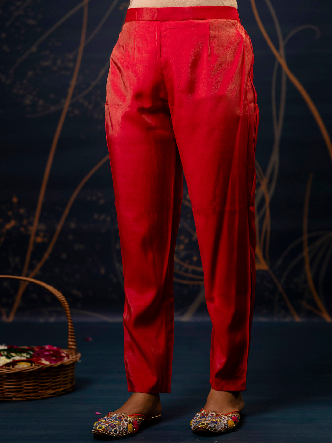 Women Kurta and Pant Sets Simar Silk fabric - FitVibe Fashion