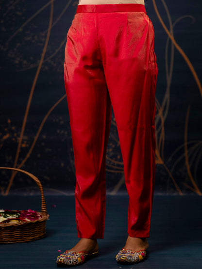 Women Kurta and Pant Sets Simar Silk fabric - FitVibe Fashion