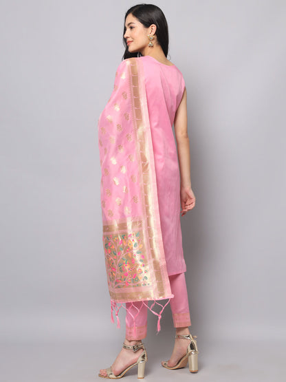 Cotton Silk Jacquard Kurta Pant With Banarasi Silk dupatta - FitVibe Fashion