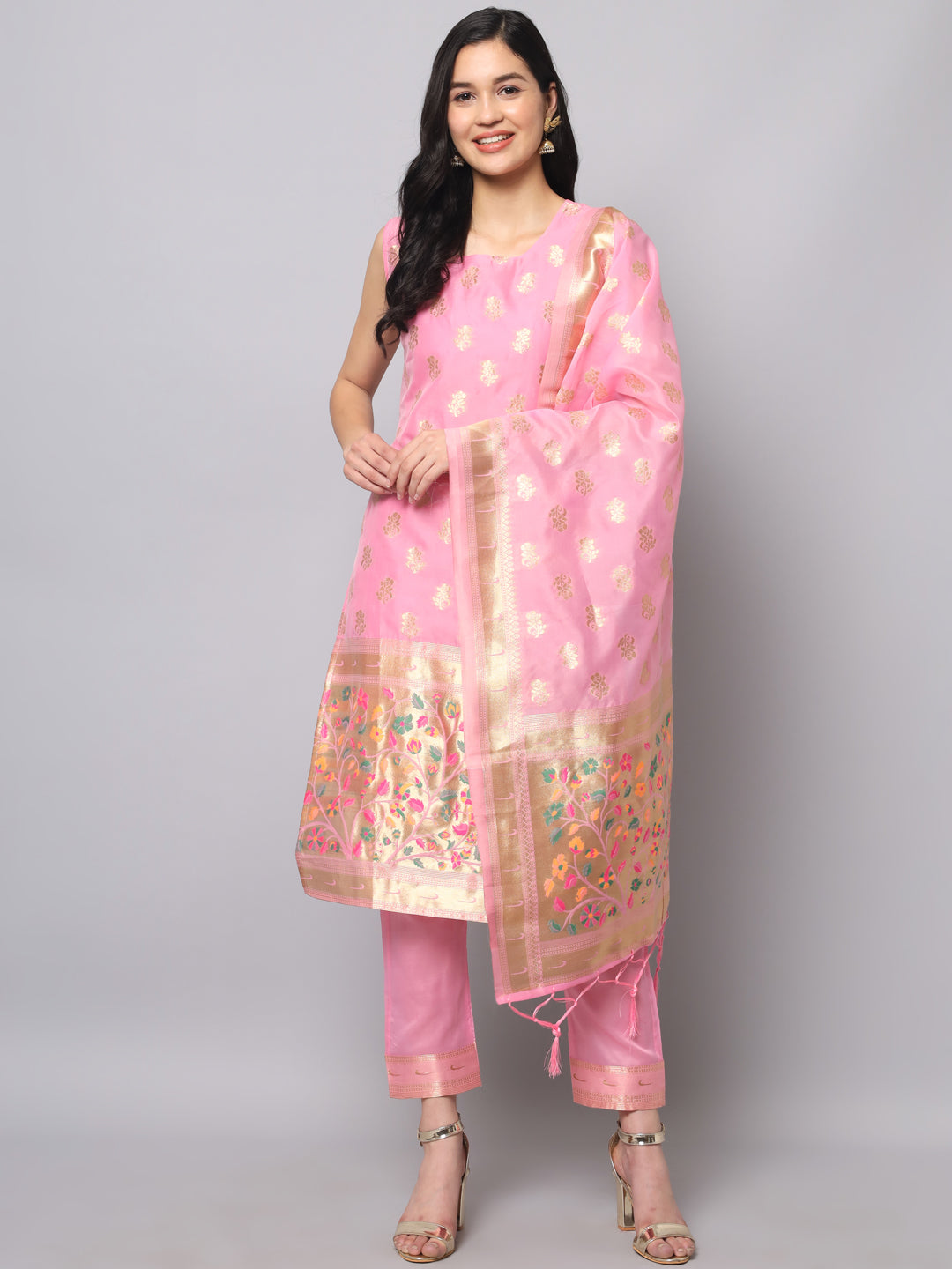 Cotton Silk Jacquard Kurta Pant With Banarasi Silk dupatta - FitVibe Fashion
