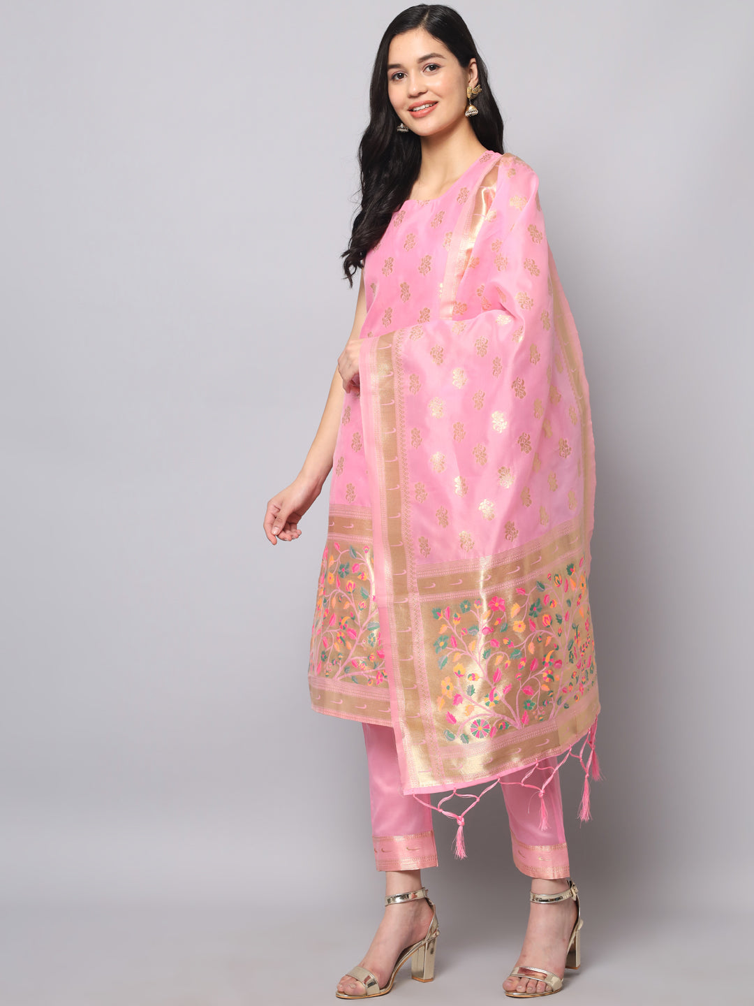 Cotton Silk Jacquard Kurta Pant With Banarasi Silk dupatta - FitVibe Fashion
