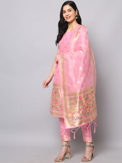 Cotton Silk Jacquard Kurta Pant With Banarasi Silk dupatta - FitVibe Fashion