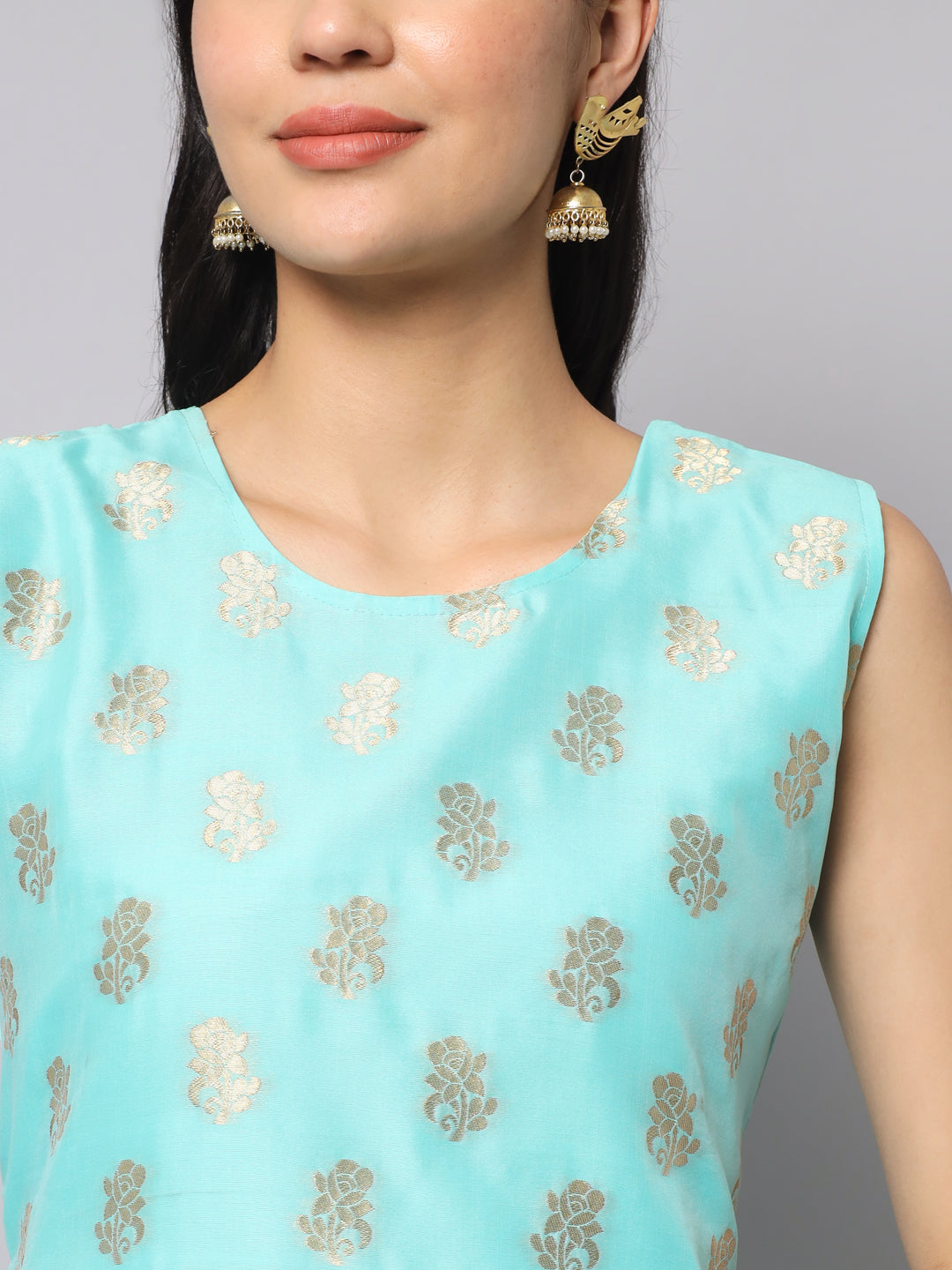 Cotton Silk Jacquard Kurta Pant With Banarasi Silk dupatta