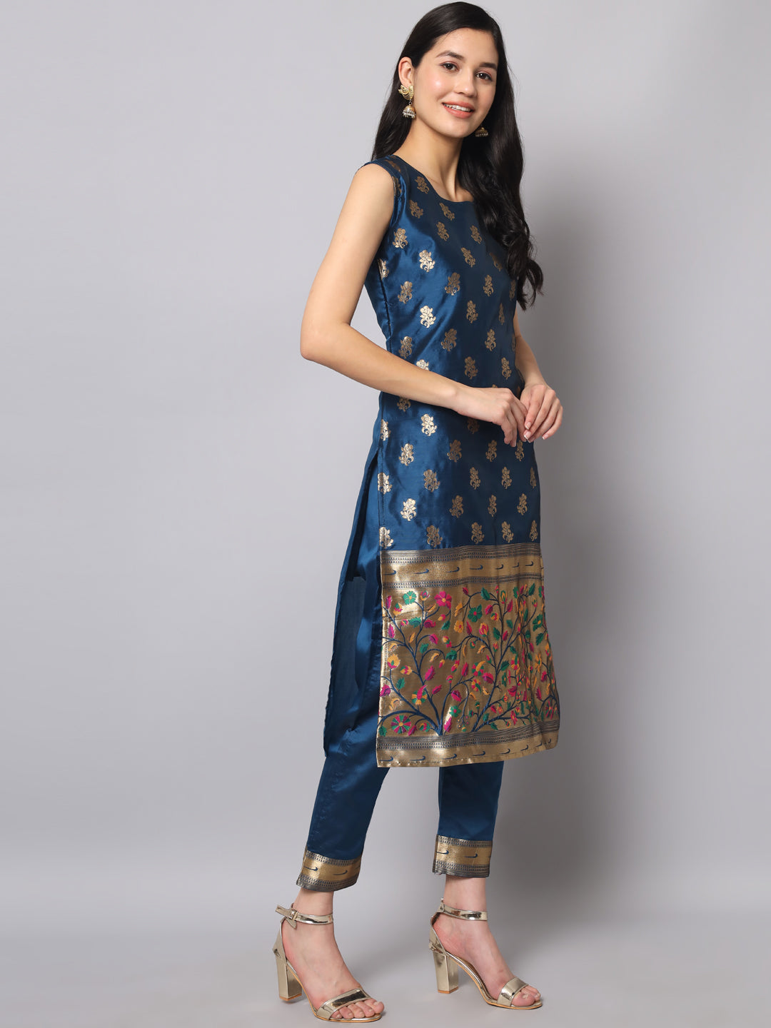 Cotton Silk Jacquard Kurta Pant With Banarasi Silk dupatta - FitVibe Fashion