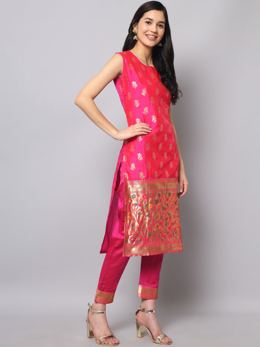 Cotton Silk Jacquard Kurta Pant With Banarasi Silk dupatta - FitVibe Fashion