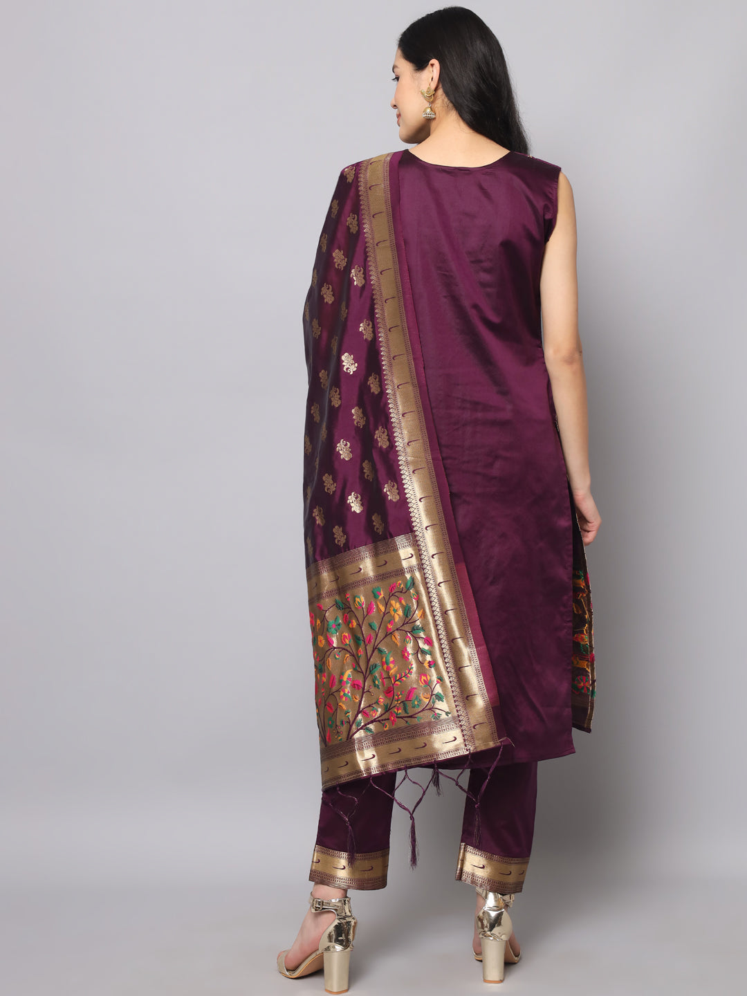 Cotton Silk Jacquard Kurta Pant With Banarasi Silk dupatta - FitVibe Fashion