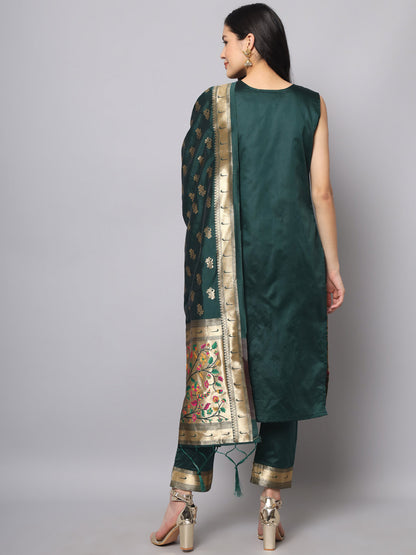 Cotton Silk Jacquard Kurta Pant With Banarasi Silk dupatta - FitVibe Fashion