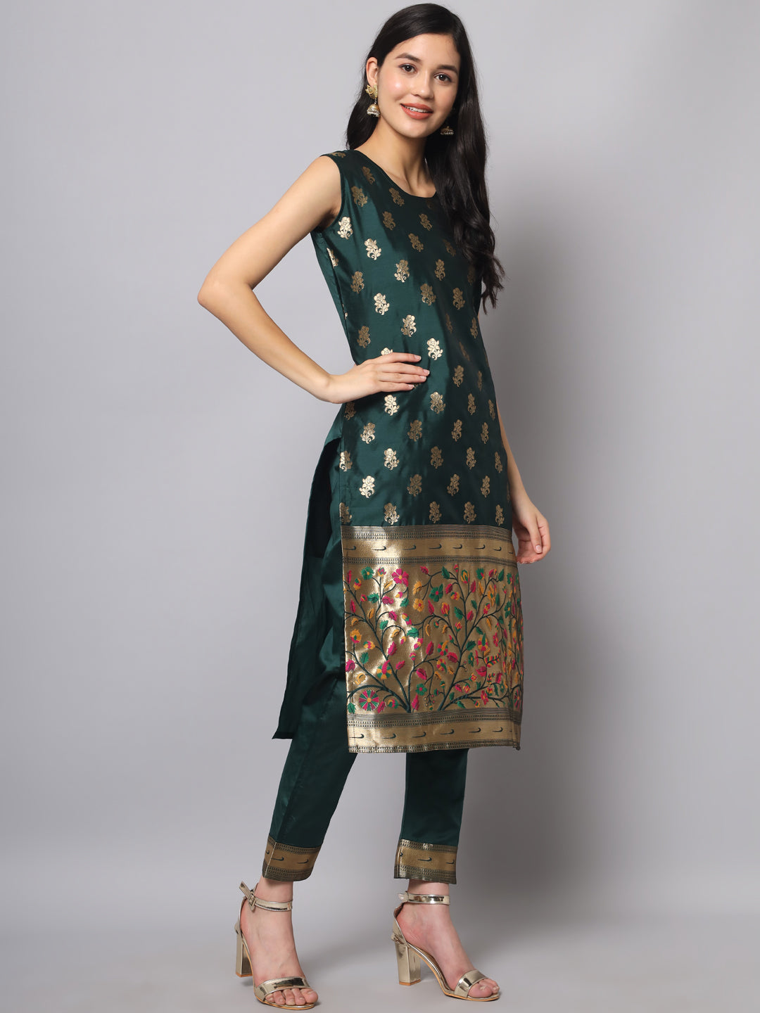 Cotton Silk Jacquard Kurta Pant With Banarasi Silk dupatta - FitVibe Fashion