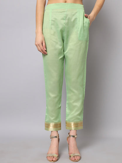 Cotton Silk Jacquard Kurta Pant With Banarasi Silk dupatta