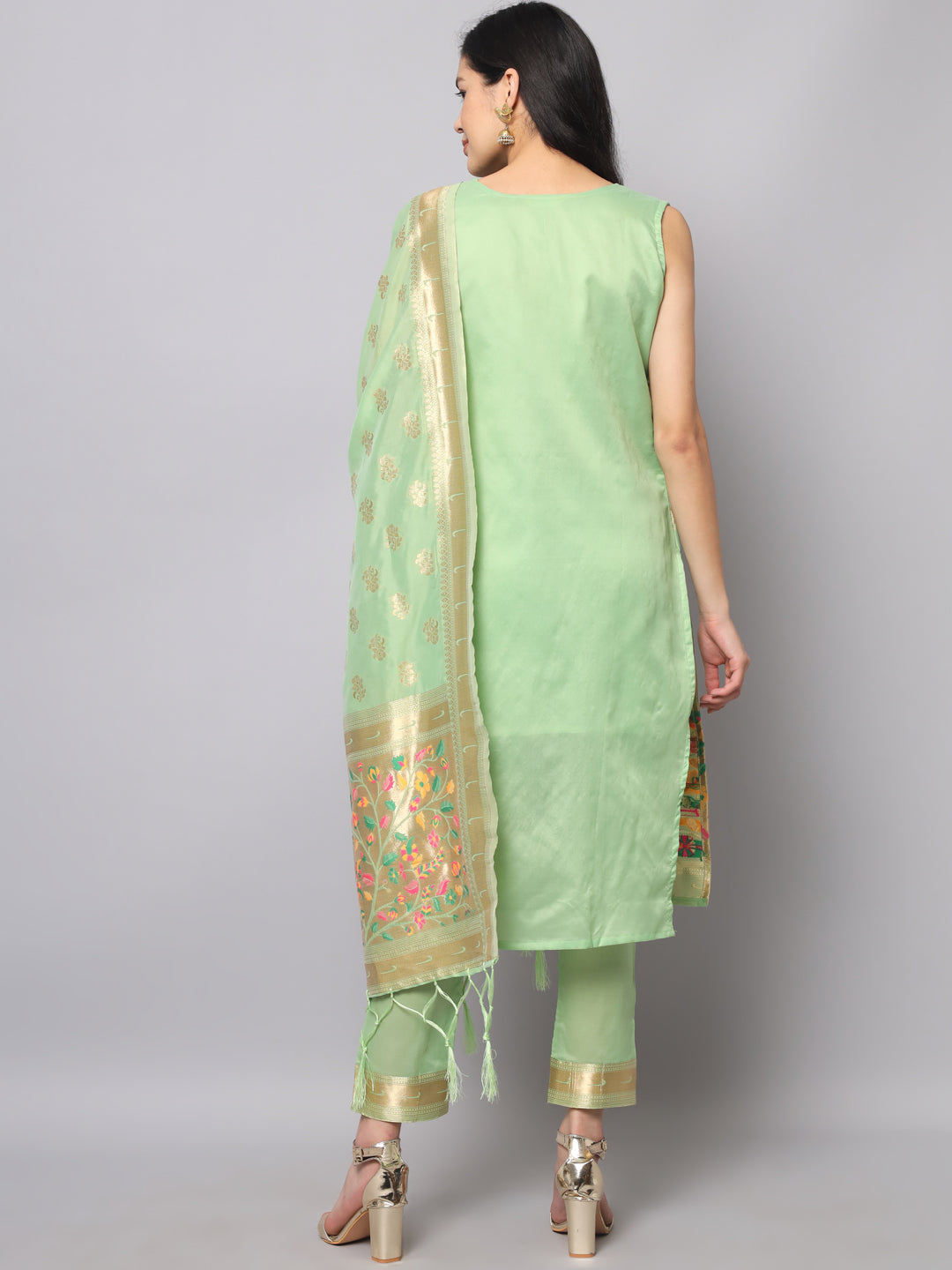 Cotton Silk Jacquard Kurta Pant With Banarasi Silk dupatta - FitVibe Fashion