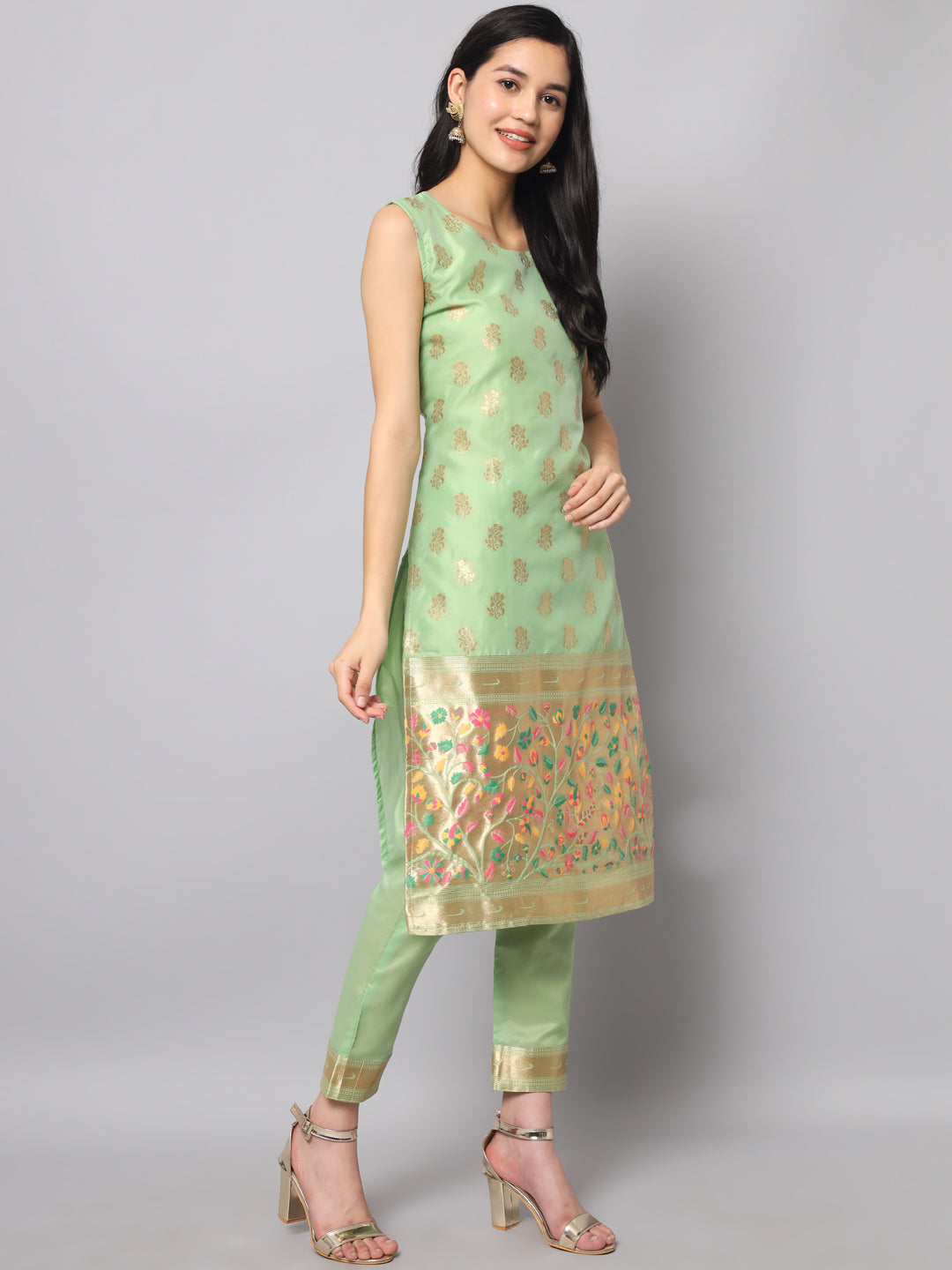 Cotton Silk Jacquard Kurta Pant With Banarasi Silk dupatta - FitVibe Fashion