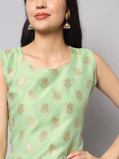 Cotton Silk Jacquard Kurta Pant With Banarasi Silk dupatta