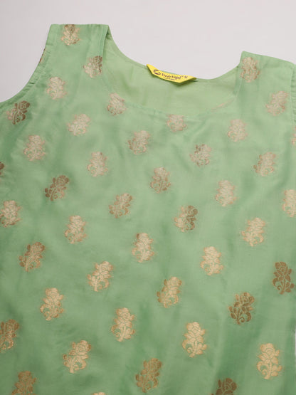 Cotton Silk Jacquard Kurta Pant With Banarasi Silk dupatta