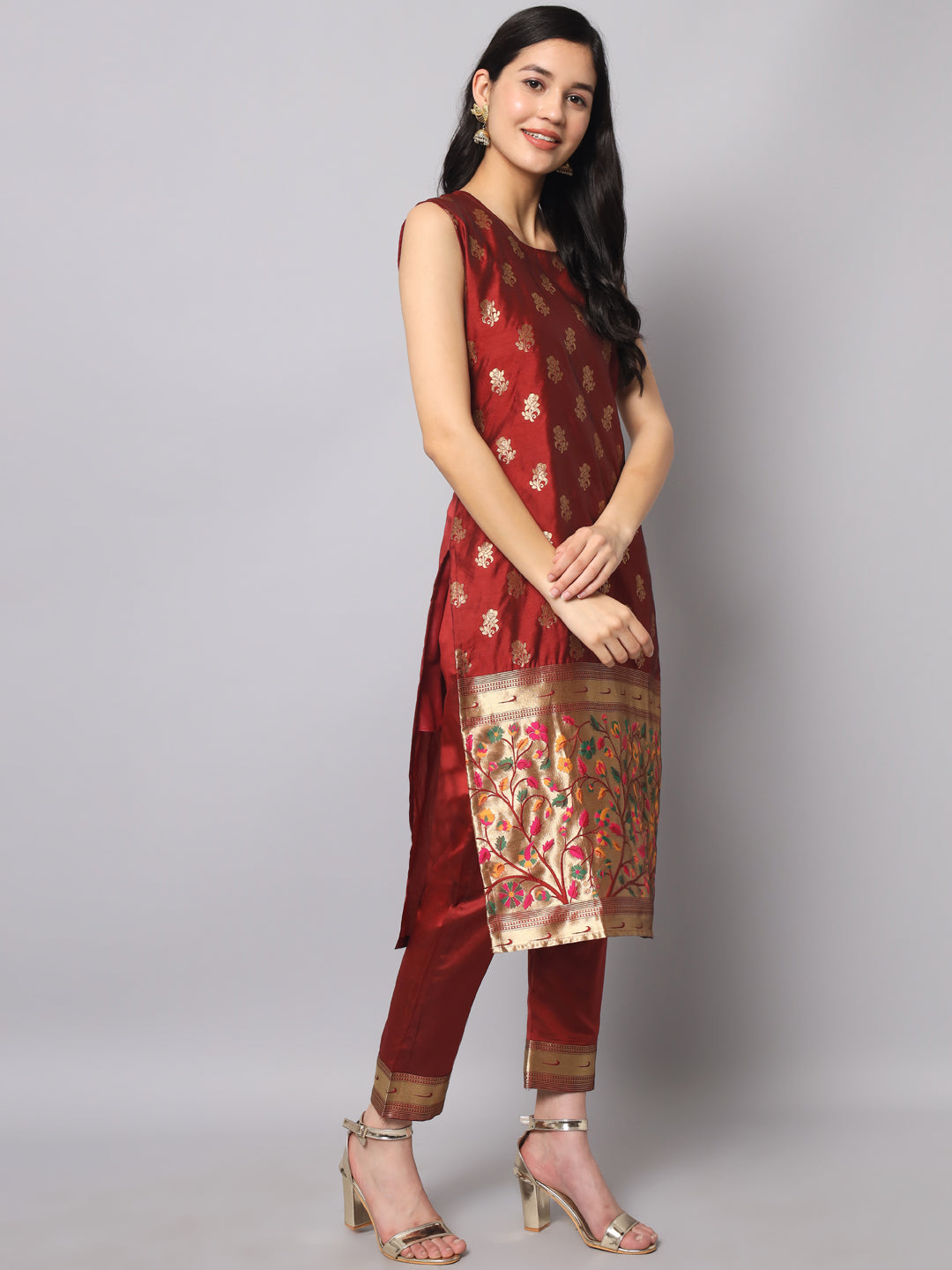 Cotton Silk Jacquard Kurta Pant With Banarasi Silk dupatta - FitVibe Fashion