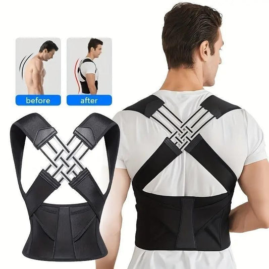 FitVibe Adjustable Posture Corrector Belt [with Free E-Book For Maintain Right Posture]
