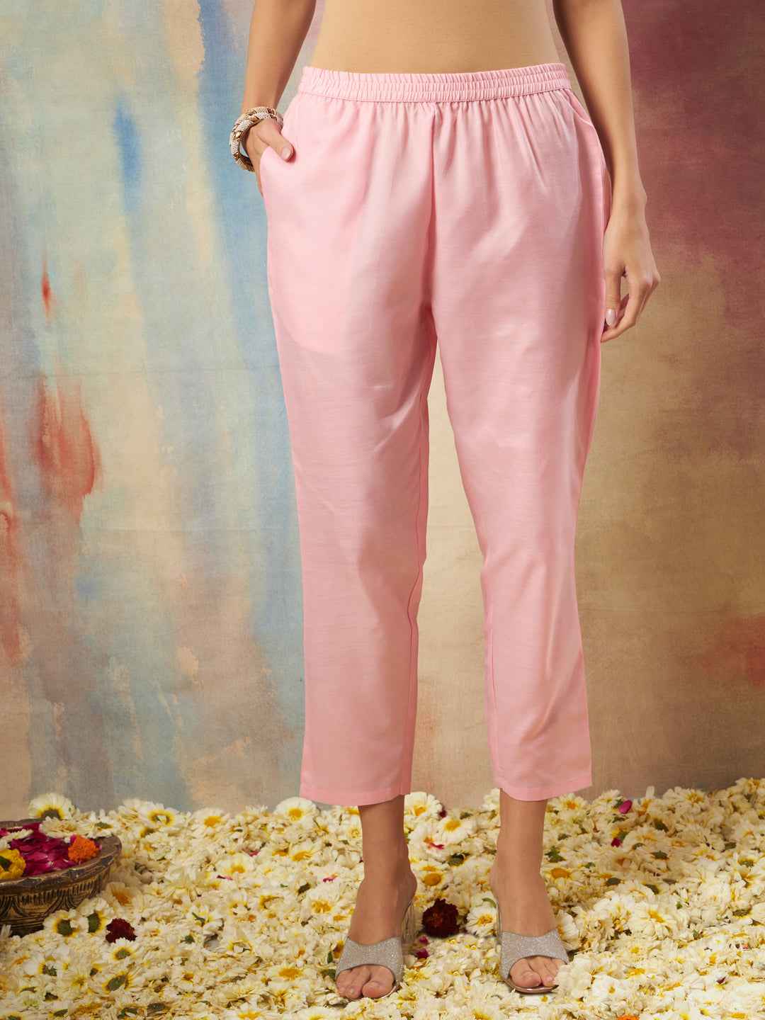 Anokhi Women Kurta and Trouser Duppata Set chanderi modal Butti