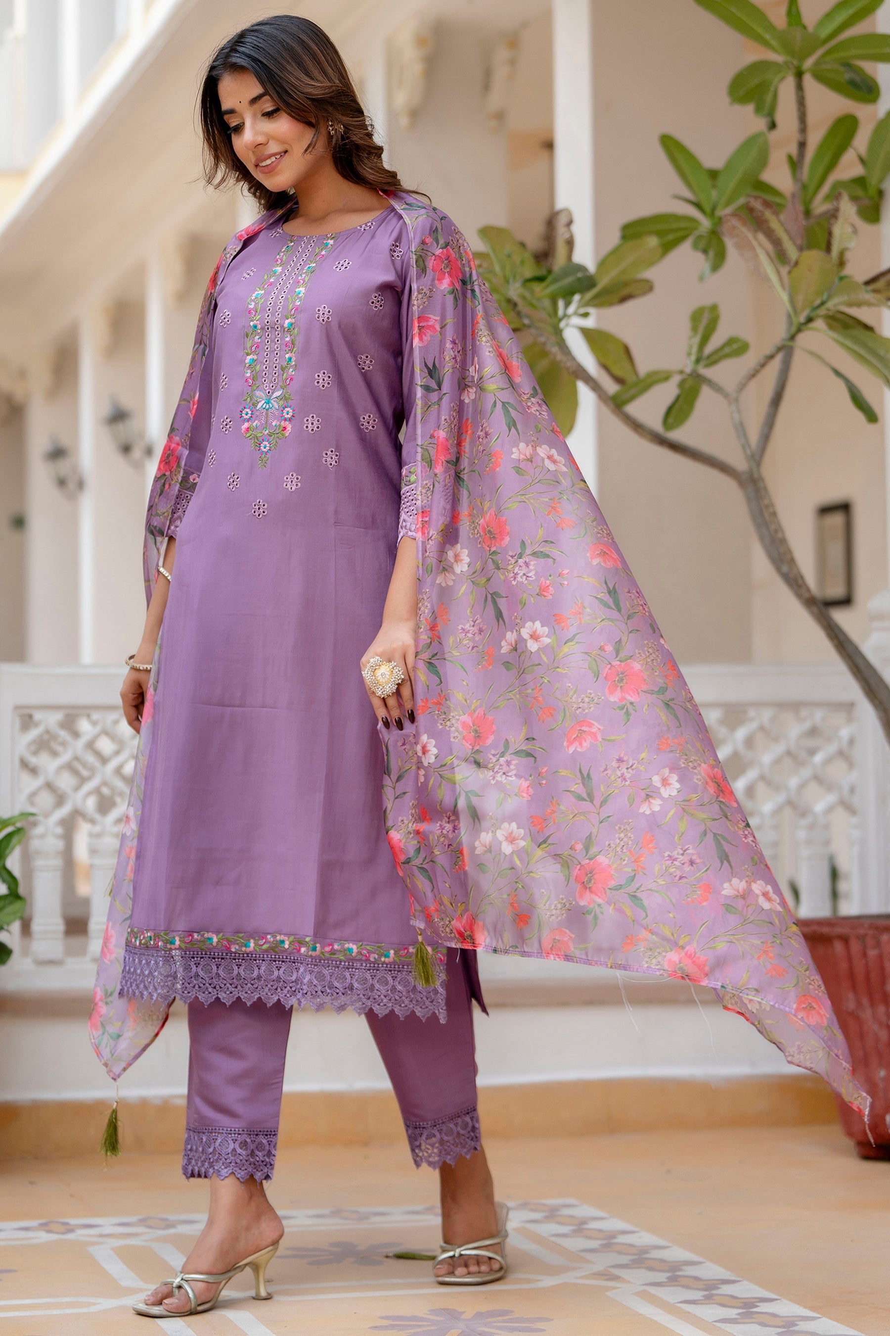 Rupa Women Kurta and Pant Sets Viscose Roman Silk Fabric - FitVibe Fashion