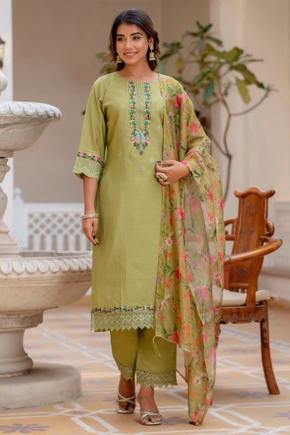 Vidya Women Kurta and Pant Sets Viscose Roman Silk Fabric - FitVibe Fashion