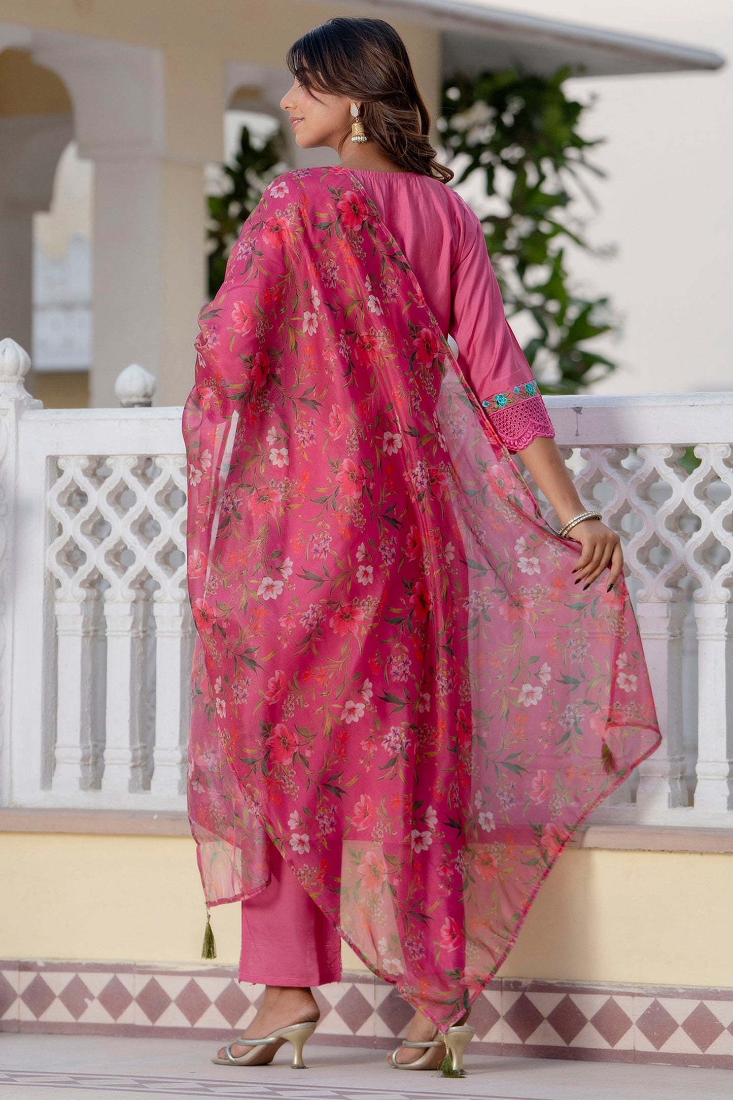 Samira Women Kurta and Pant Sets Viscose Roman Silk Fabric - FitVibe Fashion