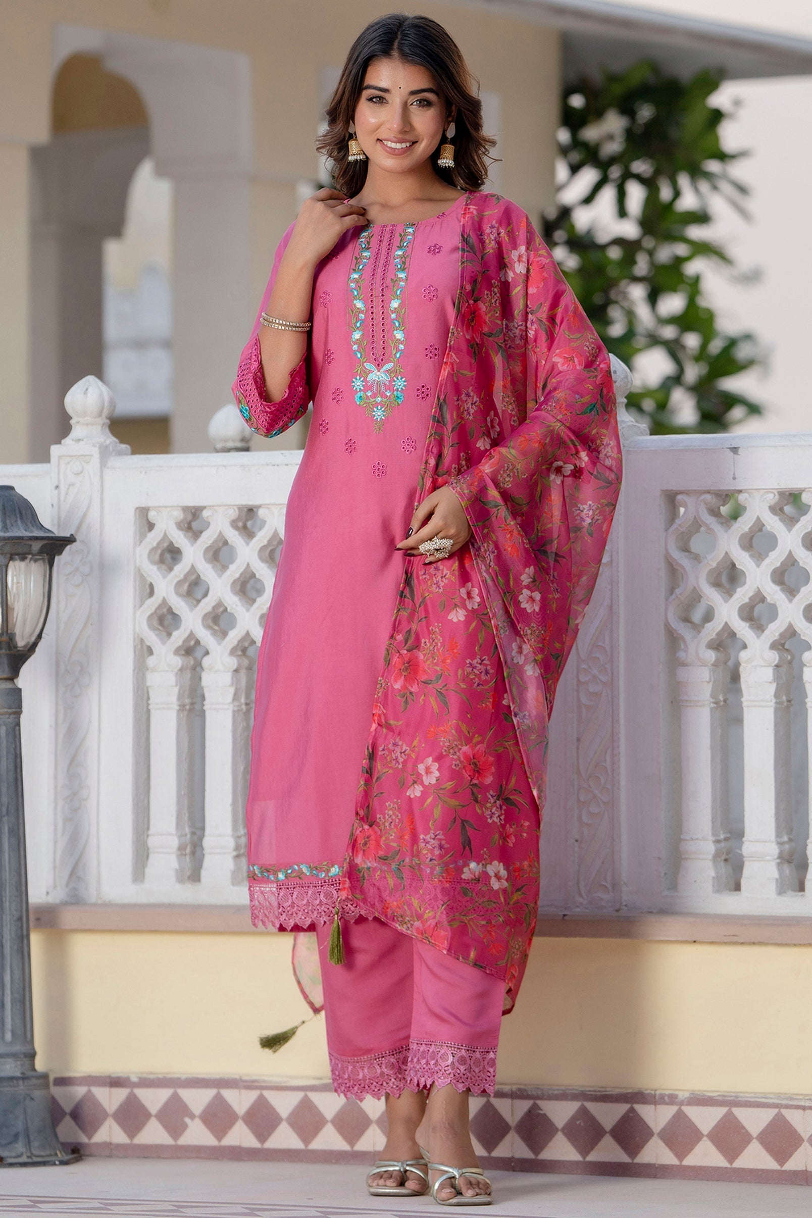Samira Women Kurta and Pant Sets Viscose Roman Silk Fabric - FitVibe Fashion