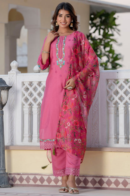 Samira Women Kurta and Pant Sets Viscose Roman Silk Fabric - FitVibe Fashion