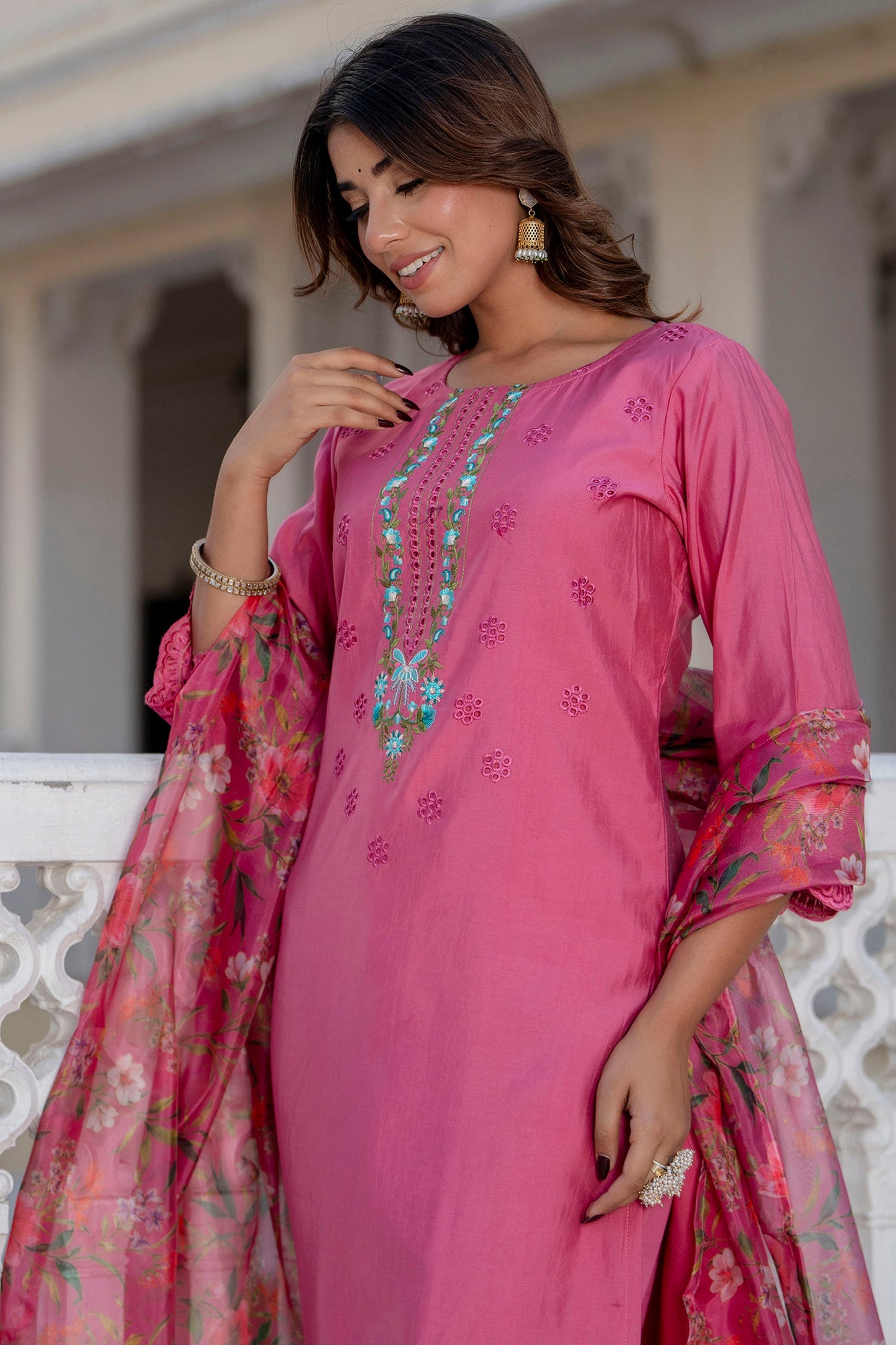 Samira Women Kurta and Pant Sets Viscose Roman Silk Fabric - FitVibe Fashion