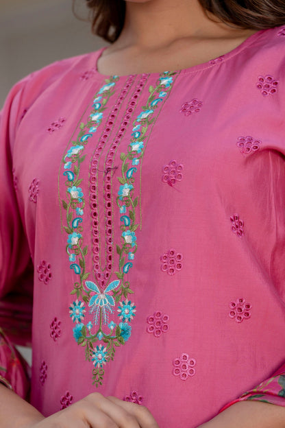 Samira Women Kurta and Pant Sets Viscose Roman Silk Fabric - FitVibe Fashion