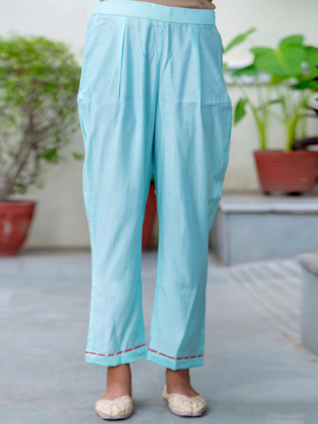 Women's Embroidered Silk Blend Calf Length Straight Kurta Trouser with Dupatta Set - FitVibe Fashion