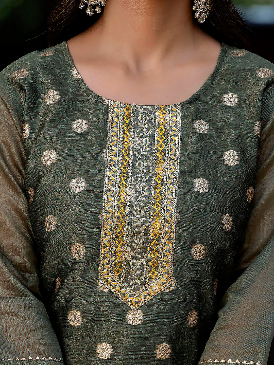 Women Embroidered Silk Blend Straight Kurta - FitVibe Fashion