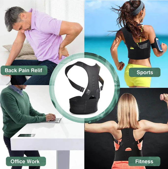 FitVibe Adjustable Posture Corrector Belt [with Free E-Book For Maintain Right Posture]