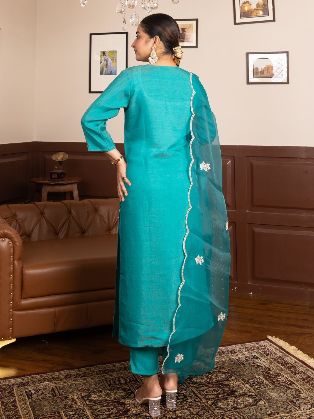 Vyonaa Rama Viscose Rayon Kurta with Trousers & Dupatta Suits - FitVibe Fashion