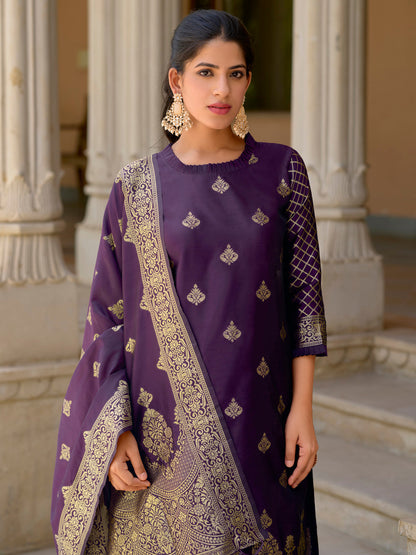 Cotton Silk Kurta and Pant Set with Banarasi Silk Dupatta - FitVibe Fashion