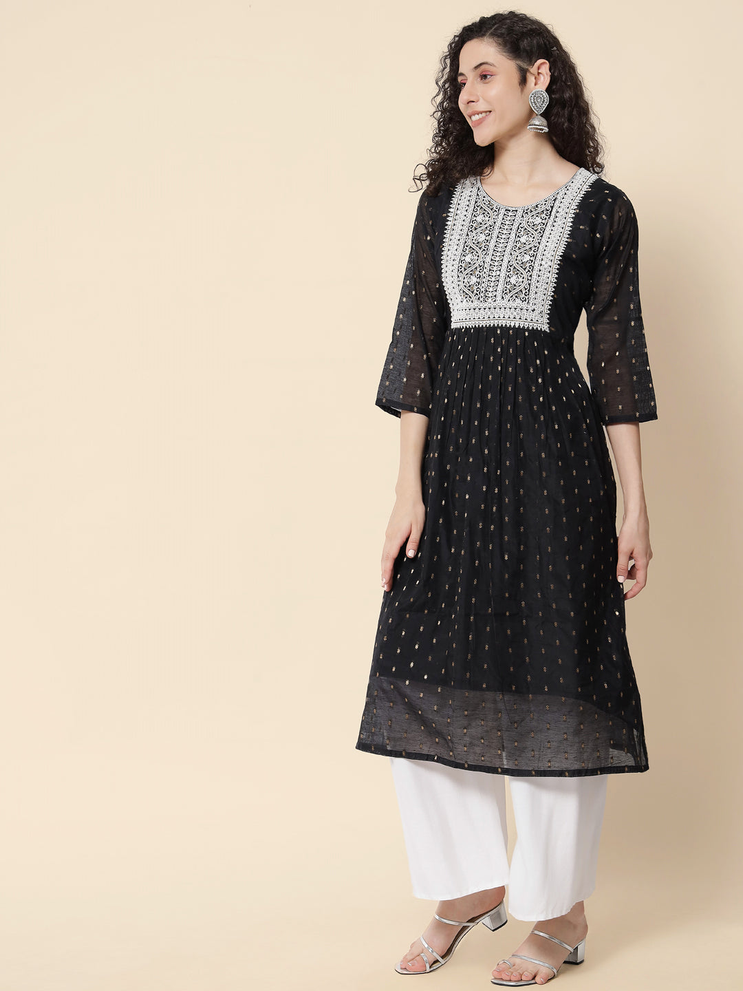 Kritika Women Chanderi Modal Butti kurta - FitVibe Fashion