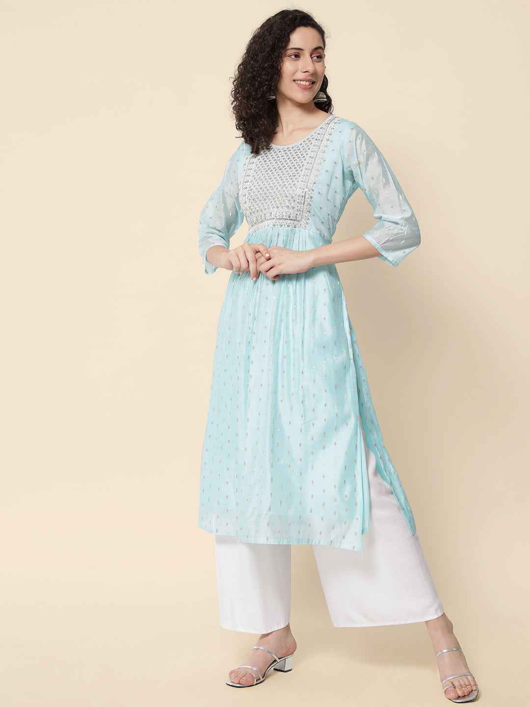 Anaya Women Chanderi Modal Butti kurta