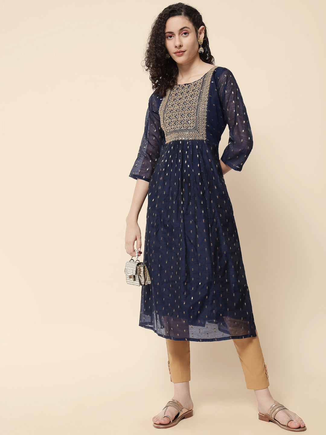 RangVedh Women Chanderi Modal Butti kurta - FitVibe Fashion