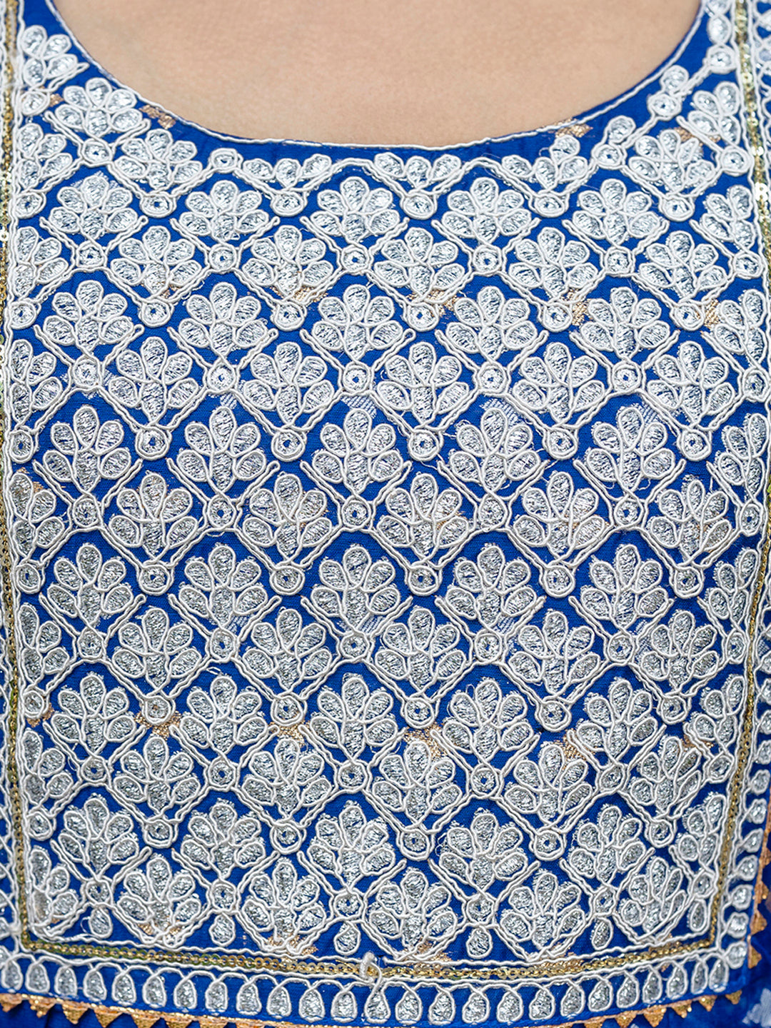 Kaveri Embroidered Chanderi Mehndi Suit Set with Dupatta Ethnic Sets - FitVibe Fashion