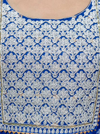 Kaveri Embroidered Chanderi Mehndi Suit Set with Dupatta Ethnic Sets - FitVibe Fashion