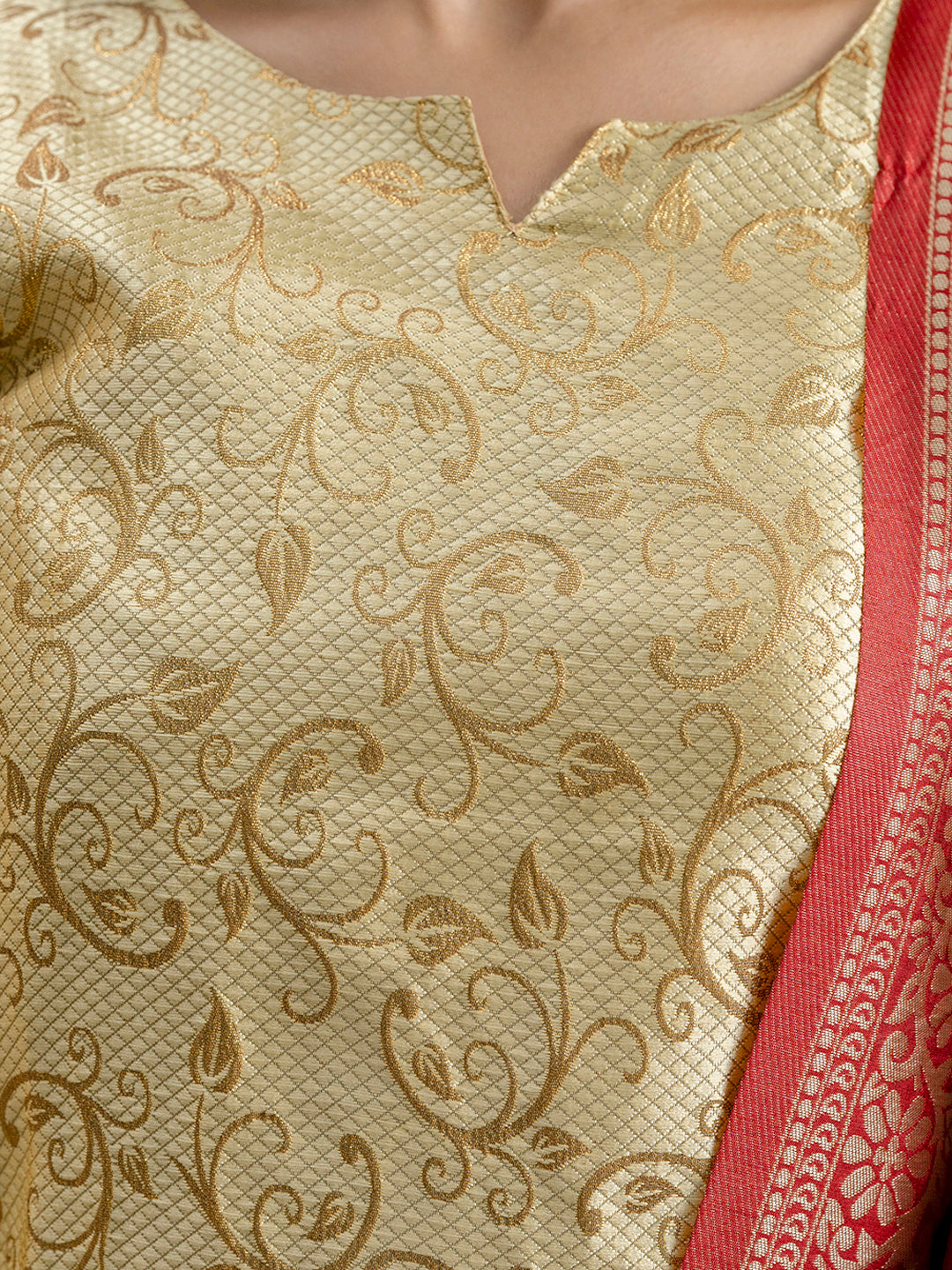 Kanishka Cotton Silk Jacquard Kurta Pant & Banarasi Dupatta Set – Elegant Party Wear Outfit - FitVibe Fashion