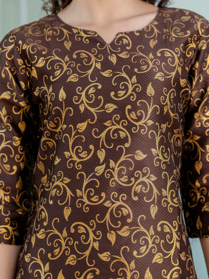 Kanishka Cotton Silk Jacquard Kurta Pant & Banarasi Dupatta Set – Elegant Party Wear Outfit - FitVibe Fashion