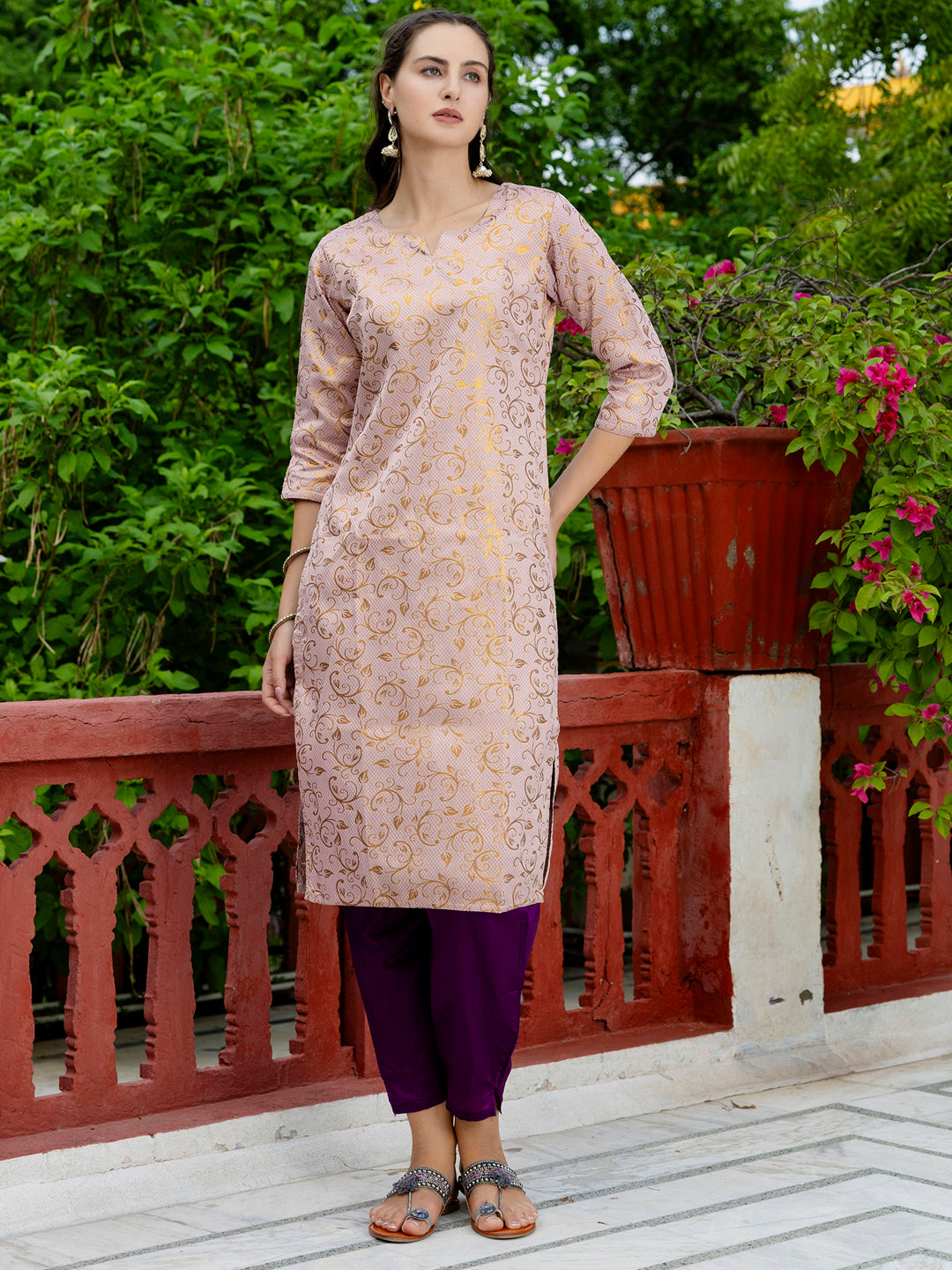 Kanishka Cotton Silk Jacquard Kurta Pant & Banarasi Dupatta Set – Elegant Party Wear Outfit - FitVibe Fashion
