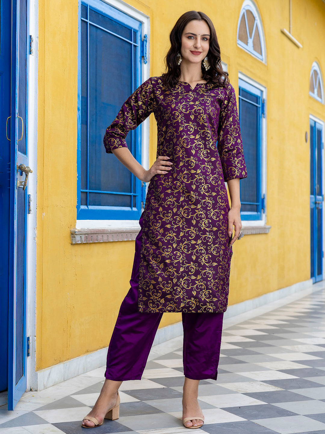 Kanishka Cotton Silk Jacquard Kurta Pant & Banarasi Dupatta Set – Elegant Party Wear Outfit - FitVibe Fashion