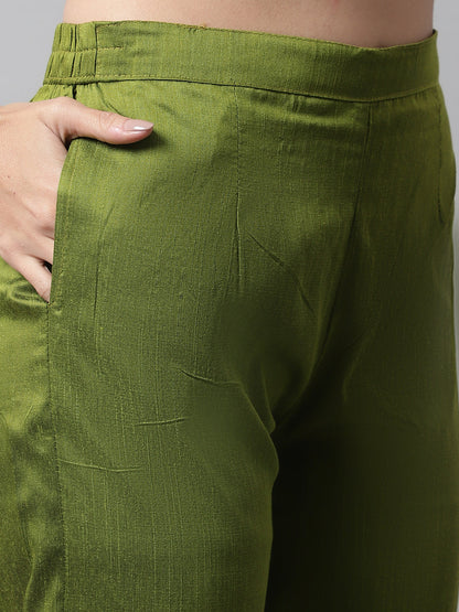 Women Kurta and Trousers Pant Set Silk Blend - FitVibe Fashion