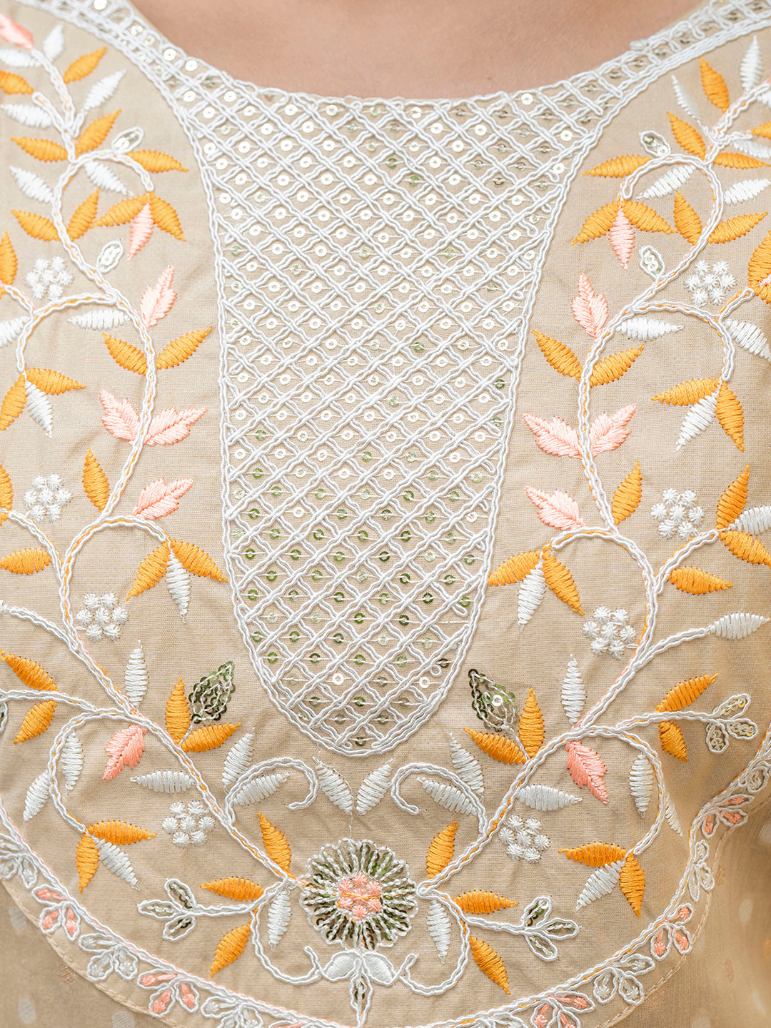 Varnika Chanderi Silk Kurta Set: Coding Embroidery, Party Wear Elegance - FitVibe Fashion