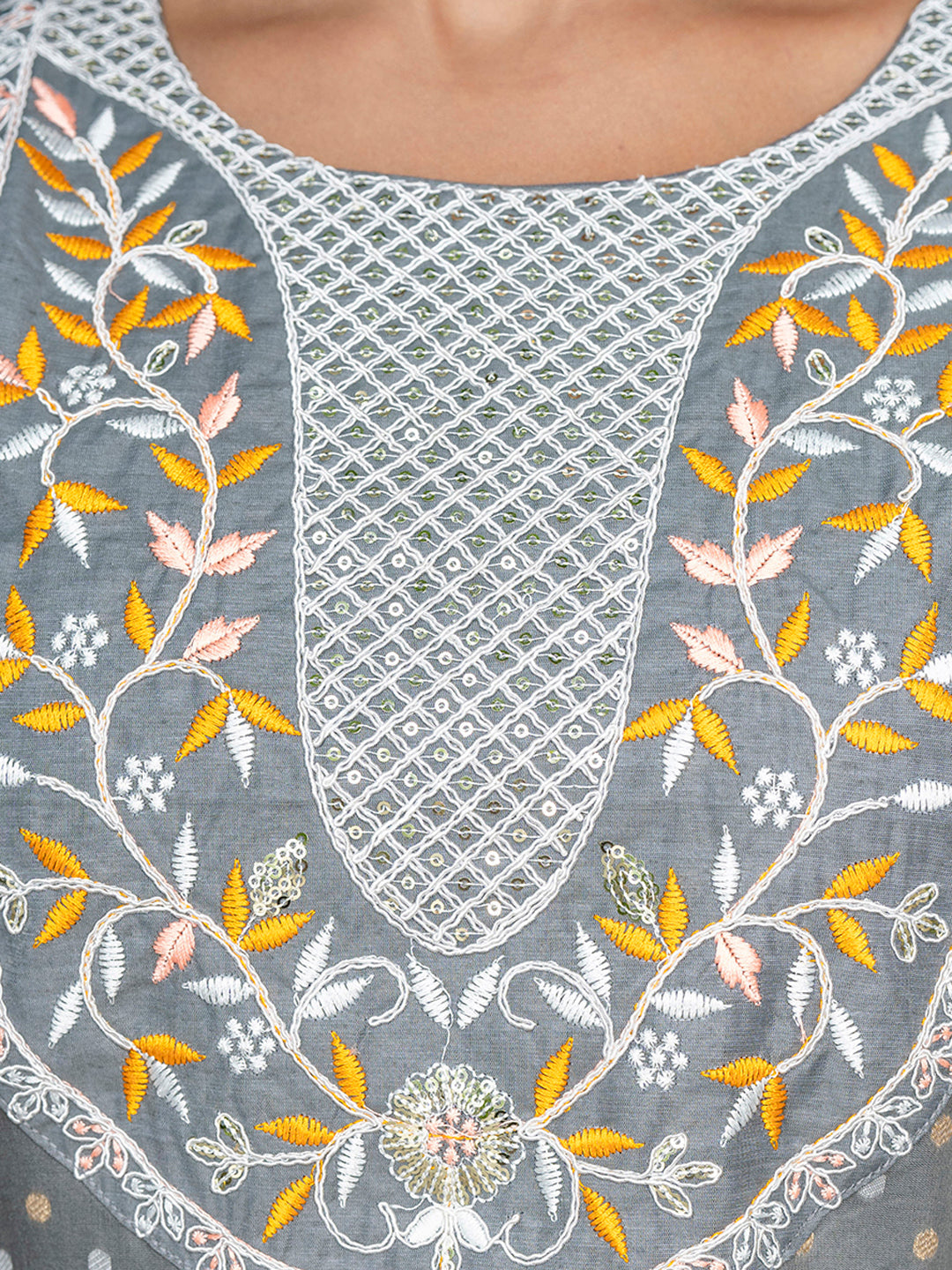 Varnika Chanderi Silk Kurta Set: Coding Embroidery, Party Wear Elegance - FitVibe Fashion