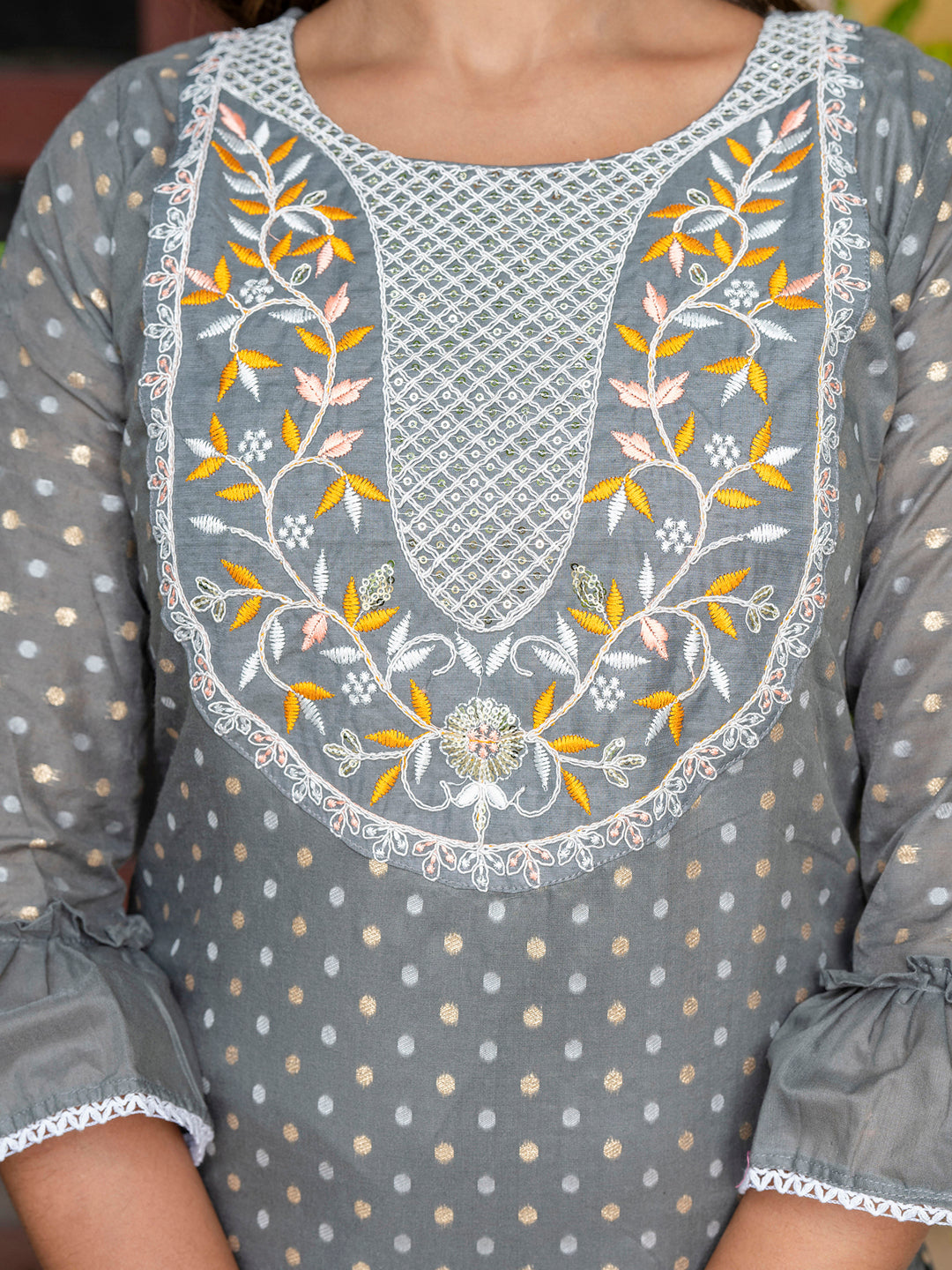 Varnika Chanderi Silk Kurta Set: Coding Embroidery, Party Wear Elegance - FitVibe Fashion