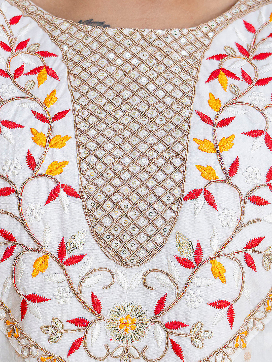 Varnika Chanderi Silk Kurta Set: Coding Embroidery, Party Wear Elegance - FitVibe Fashion