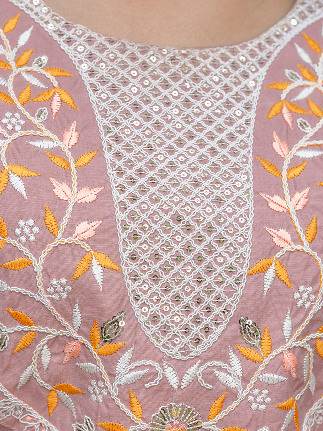 Varnika Chanderi Silk Kurta Set: Coding Embroidery, Party Wear Elegance - FitVibe Fashion