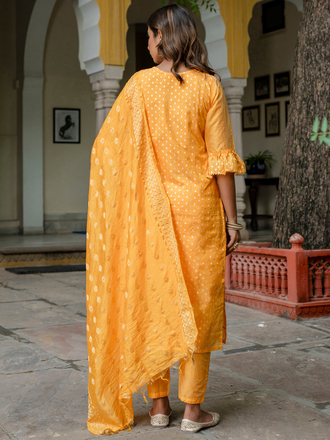 Varnika Chanderi Silk Kurta Set: Coding Embroidery, Party Wear Elegance - FitVibe Fashion
